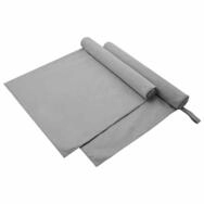 vidaXL Handtuch Sporthandt&uuml;cher 2 pcs Dunkelgrau 90 x 180 cm, Polyester und...