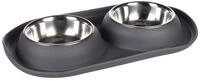 Flamingo Napf-Set Futter- und Trinknapf Duo Dinner Grafa oval dunkelgrau f&uuml;r...