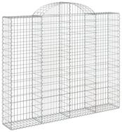 vidaXL Blumentopf Gabione mit Hochbogen 200x30x160/180 cm Verzinktes Eisen (1...