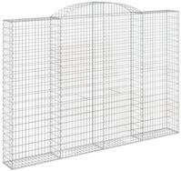 vidaXL Blumentopf Gabionen mit Hochbogen 3 Stk. 300x30x200/220cm Verzinktes...