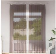 vidaXL Vorhang, Voile Vorh&auml;nge mit Lasche 2 Stk. Braun
