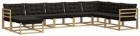 vidaXL Gartenlounge-Set Outdoor-Sofagarnitur mit Kissen 8 pcs Wei&szlig; und Schwarz,