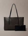 Calvin Klein Henkeltasche AOP TOTE W/ POUCH ON STRAP (2-tlg), Umh&auml;ngetasche,