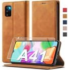 LuxusKollektion Flip Case Handyh&uuml;lle Samsung Galaxy A41 Leder Flip Wallet