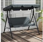 Outsunny Hollywoodschaukel mit Sitzpolster, Sonnendach, belastbar bis 240kg,