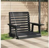 vidaXL Gartenstuhl, Garten-H&auml;ngestuhl mit Metallketten Schwarz Massivholz Tanne