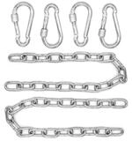 AMANKA H&auml;ngesessel Aufh&auml;ngung - 2 x 50 cm Schwerlast Kette mit Karabinern bis...