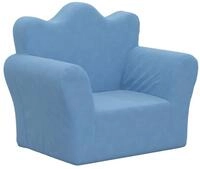 vidaXL Kindersofa, Kinder Schlafsofa Blau Weich Pl&uuml;sch