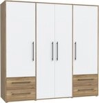 FORTE Kleiderschrank Mokkaris, zeitloses Design, 3 T&uuml;ren, Made in Europe (B/H/T ca.