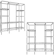 eyepower Kleiderschrank Metallregal mit Kleiderstange und 10 Ablagen &ndash;...