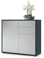 Vladon Kommode Ben V1 (Kommode, mit 2 T&uuml;ren und 2 Schubladen), Schwarz...