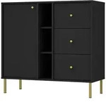 Selsey Sideboard OKTIO, Anrichte mit T&uuml;ren, F&auml;chern und Schubladen, Sandbeige...