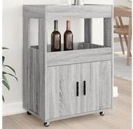 vidaXL K&uuml;chenwagen, Barwagen Grau Sonoma 60x39,5x89 cm Holzwerkstoff