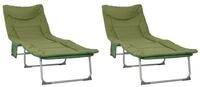 vidaXL Gartenliege Klappbare Sonnenliege mit Kissen 2 pcs Dunkelgr&uuml;n, 2 St.