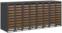 vidaXL M&uuml;lltonnenbox Wagenm&uuml;llbeh&auml;lter f&uuml;r 4 Beh&auml;lter Stahl Anthrazit (1...