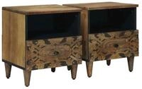vidaXL Nachttisch 40 x 33 x 46 cm Nachttisch 2er Set Nachtschrank Braun...