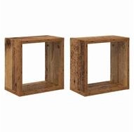 vidaXL Regal Wandregale mit Regal Wandmontiert Altholz Holzwerkstoff, 2-tlg.