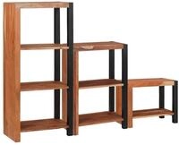 vidaXL B&uuml;cherregal B&uuml;cherregal 3 pcs Braun 50 x 30 x 110 cm Massivholz, 3-tlg.