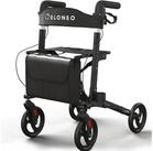 ELONEO Rollator leicht und faltbar mit Sitz, Gehhilfe 8-fach h&ouml;henverstellbar,