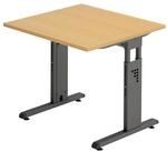 HAMMERBACHER Schreibtisch Schreibtisch VOS08/6/G C-Fu&szlig; 80x80cm buche/graphit