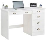 IDIMEX Schreibtisch LANA, B&uuml;rotisch mit 5 Schubladen Landhausstil Massivholz