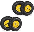 relaxdays Sackkarren-Rad Sackkarrenrad 4er Set 4.10 3.50-4, Schwarz-Gelb