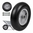 relaxdays Schubkarren-Rad 2er Set Sackkarrenrad 4.00-6 Vollgummi, Schwarz-Grau