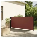 furnicato Markise Ausziehbare Seitenmarkise 140 x 600 cm Braun Polyester mit