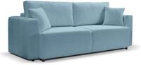 xonox.home Schlafsofa, 3 Sitzer aus Webstoff in hellblau inkl. Zierkissen B/H/T: