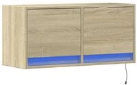 vidaXL TV-Wand TV-Wandschrank mit LED-Beleuchtung Sonoma-Eiche 80x31x38 cm,...