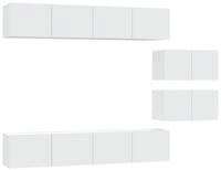 vidaXL TV-Schrank 6-tlg. TV-Schrank-Set Wei&szlig; Holzwerkstoff (6-St)