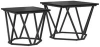 vidaXL Couchtisch 50 x 50 x 40 cm Couchtisch Schwarze Eiche Metallrahmen...