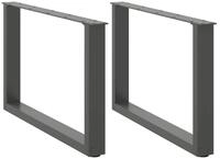 vidaXL Tischbein, Couchtischbeine U-Form 2 Stk. Anthrazit 60x(42-43) cm Stahl