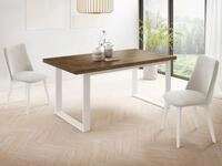 WFL GROUP Esstisch Sana ausziehbar rechteckig loft mit wei&szlig;en Metallbeinen...