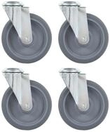 vidaXL Schwerlastrolle Lenkrollen mit Bolzenloch 4 Stk. 125 mm, (4-St)