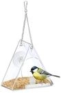 relaxdays Vogelhaus 10 x Vogelfutterhaus Fenster dreieckig