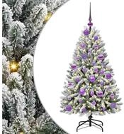 vidaXL Christbaumschmuck K&uuml;nstlicher Weihnachtsbaum Gr&uuml;n und Wei&szlig; 120 cm PVC...
