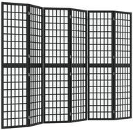 vidaXL Raumteiler 6-tlg. Paravent Japanischer Stil Faltbar 240x170 cm Schwarz,...