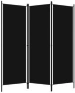 vidaXL Raumteiler, 3-tlg. Paravent Schwarz 150x180 cm