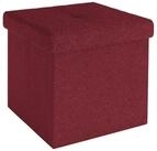 Intirilife Sitzhocker (Sitzw&uuml;rfel mit Stauraum 30x30x30 cm in GRANAT ROT -