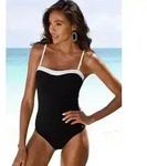 LASCANA Badeanzug Chic aus eleganter Strukturware schwarz 36