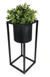 Spetebo Blumenst&auml;nder Metall Pflanztopf auf St&auml;nder schwarz - S / 35 cm...