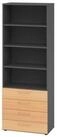 HAMMERBACHER Aktenschrank Regal 6OH 4 Sch&uuml;be graphit/Buche