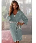 LASCANA Kimono, Kurzform, Single-Jersey, G&uuml;rtel, in uni oder Allover-Druck...