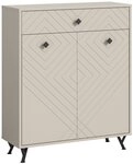 xonox.home Schuhkommode Notes, Sandbeige Matt Retro Melamin 80x100x35 cm