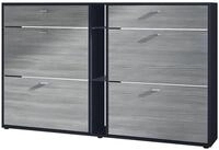 Vladon Schuhschrank Today (Schuhkipper f&uuml;r 24 Paar Schuhe mit 4 Klappen, 2