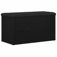vidaXL Sitzbank Sitzbank mit Stauraum Schwarz Eichen-Optik 82 x 42 x 45 cm...