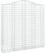 vidaXL Gabionenzaun, Gabione mit Hochbogen 200x30x200/220 cm Verzinktes Eisen