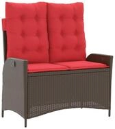 vidaXL Gartenbank Gartenbank Verstellbar mit Kissen Braun Poly Rattan (1-St)
