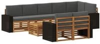 vidaXL Gartenlounge-Set Sofagarnituren Massivholz, (9-tlg)